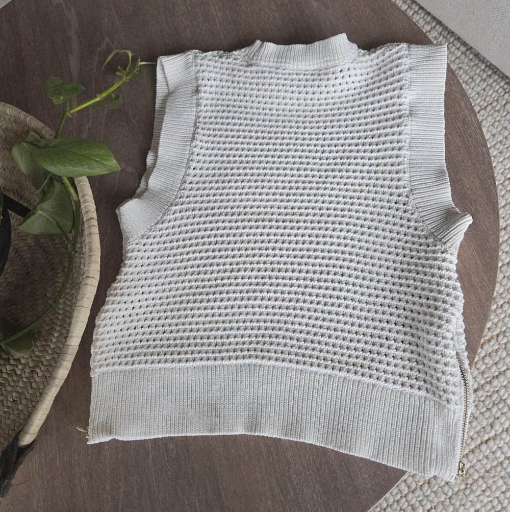 Varley Randal Crop Knit Tank Top Sweater S EUC Coastal Spring Crochet Parisian - Picture 16 of 16